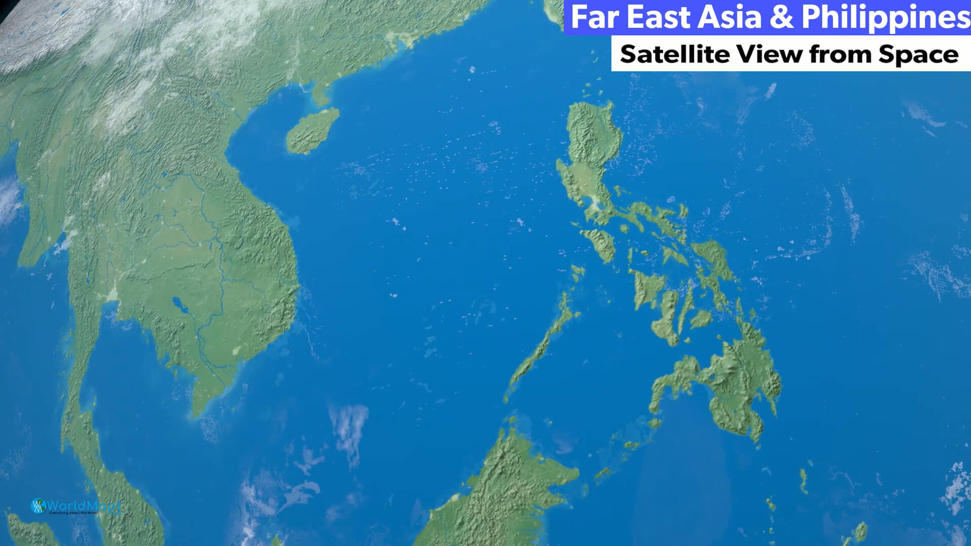 Far East Asia and Philippines Satellite View
